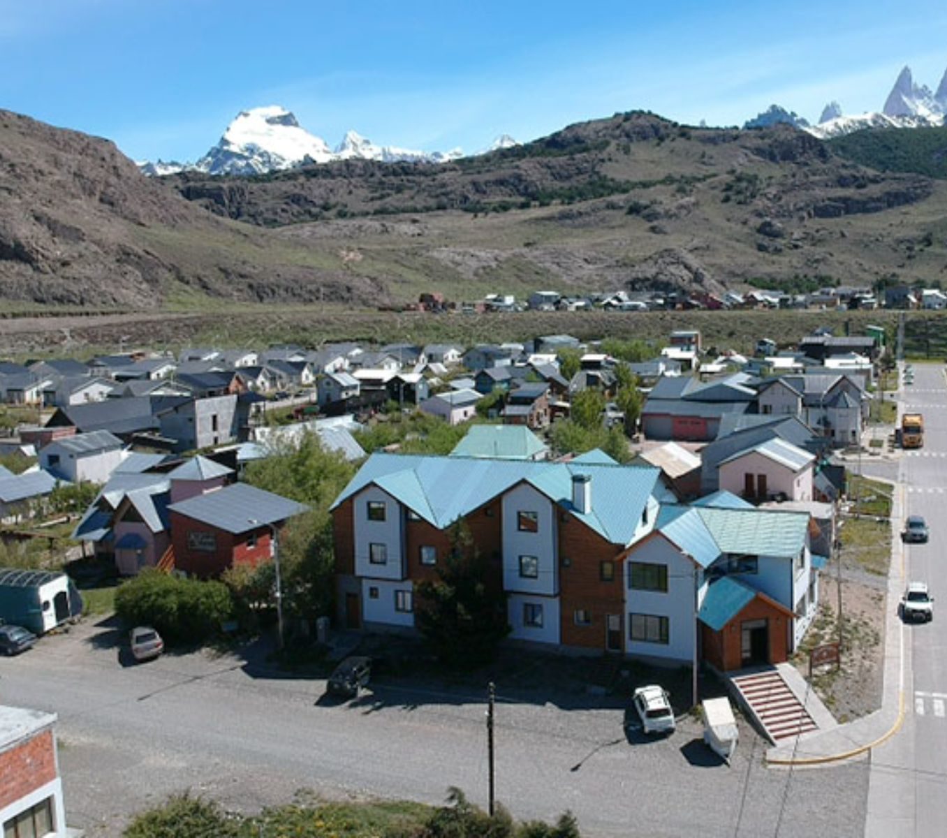 Rondreis Argentinië, El Chalten, Hosteria El Paraiso buitenaanzicht