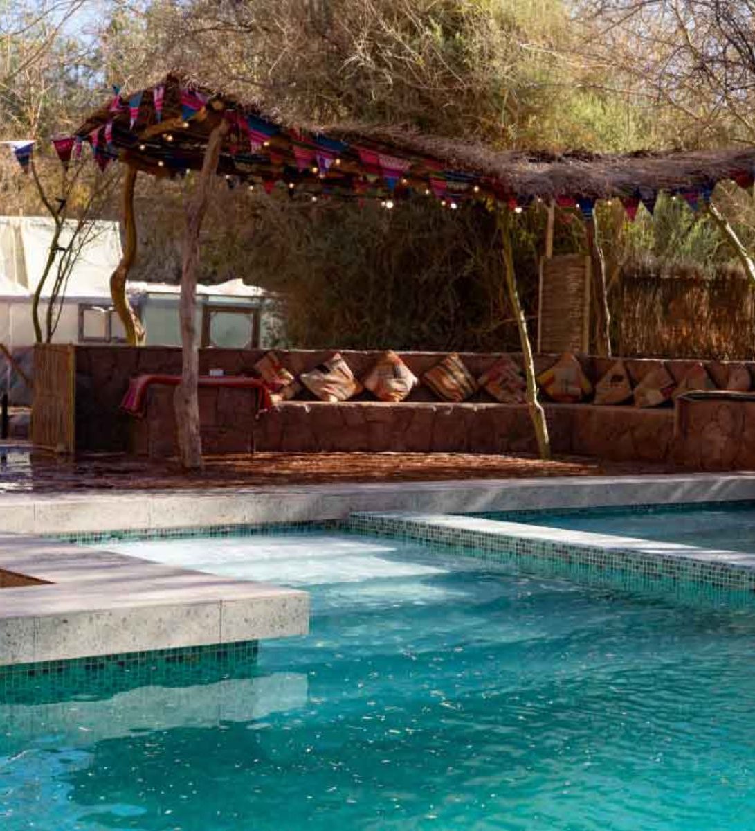Rondreis Chili, San Pedro de Atacama, CKOI lodge Zwembad