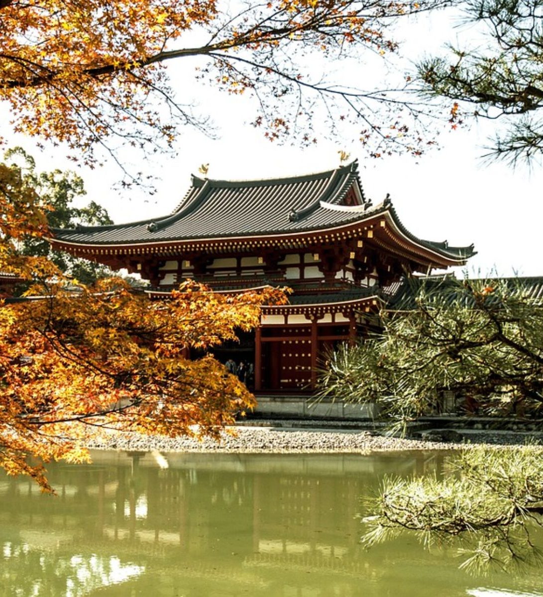 Rondreis Japan, Uji, Byodoin Tempel zijaanzicht Rondreis Japan, Uji, Byodoin Tempel zijaanzicht