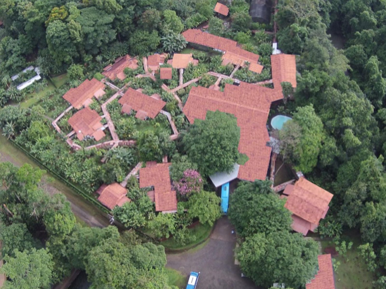 Rondreis Costa Rica, Puerto Viejo de Sarapiqui, La Quinta Sarapiqui Lodge, bovenaanzicht