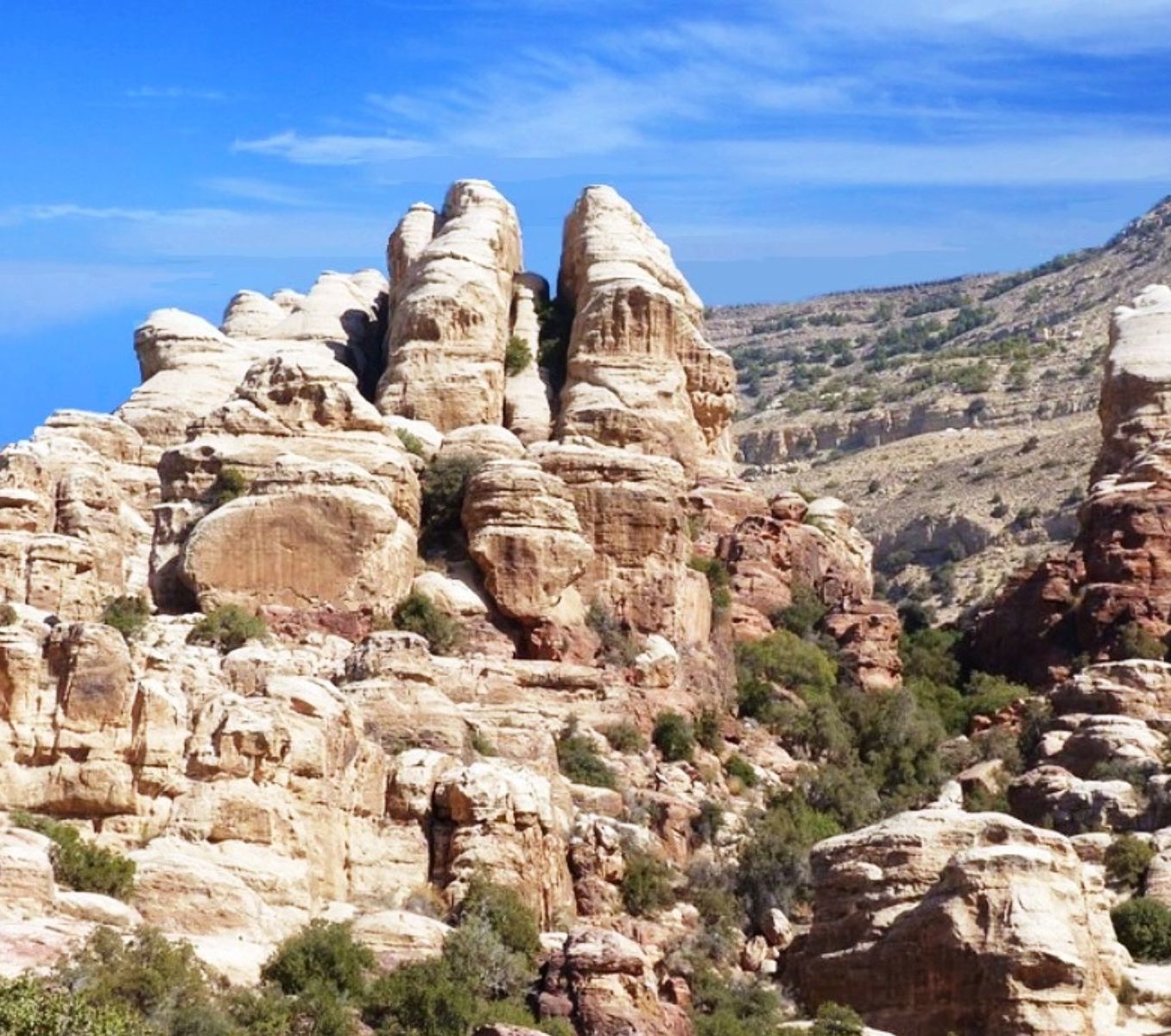 Rondreis Jordanië, Dana, puntige rots