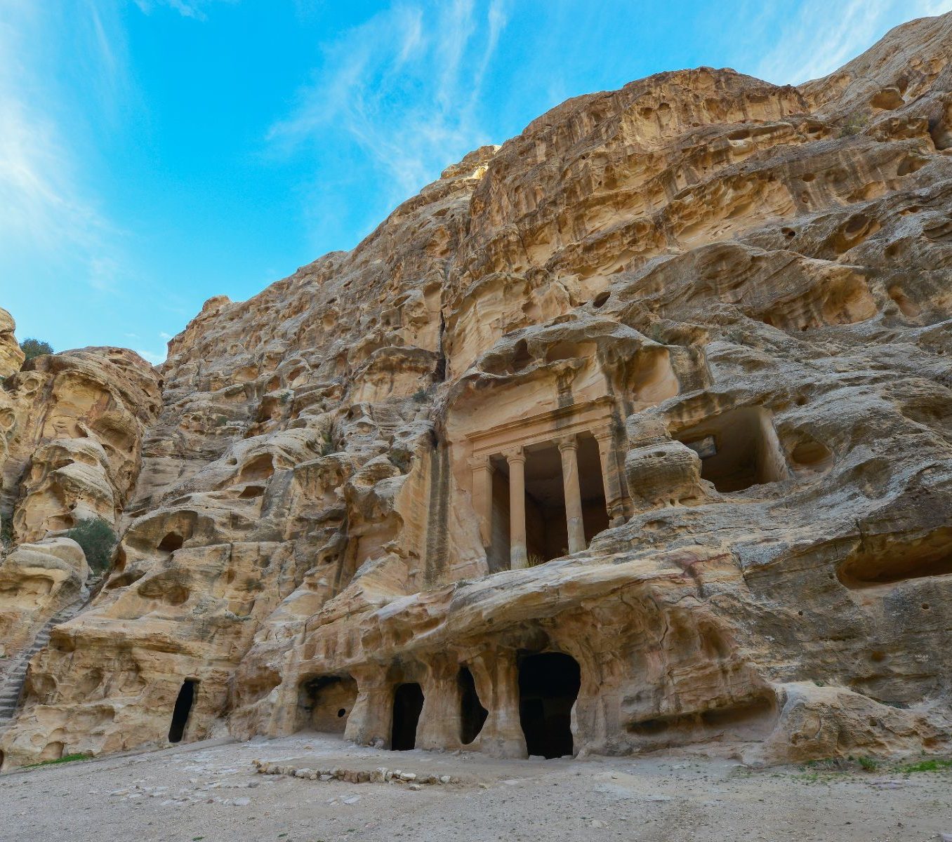 Rondreis Jordanië, Little Petra, vooraanzicht