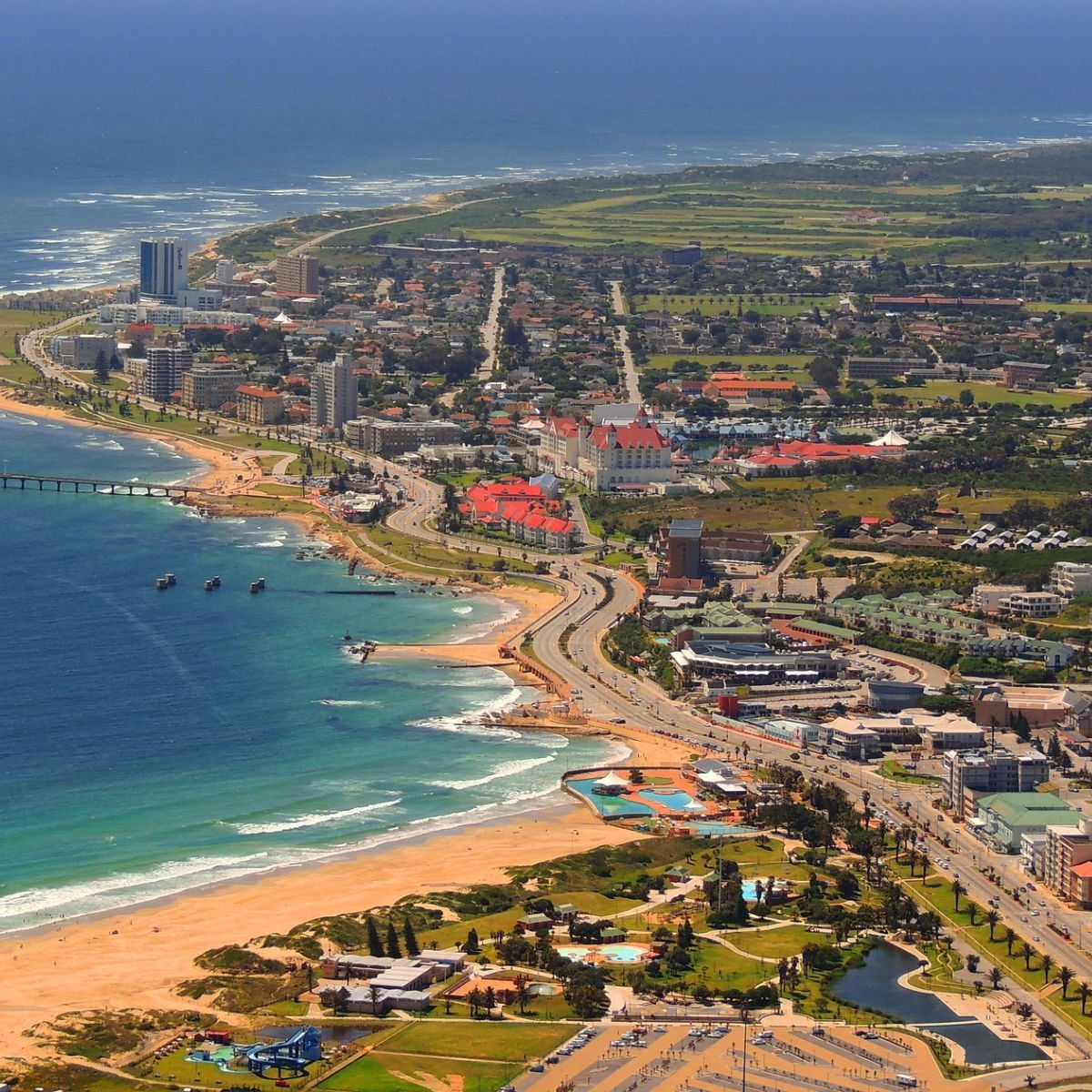 Rondreis Zuid-Afrika, Port-Elizabeth, bovenaanzicht stad
