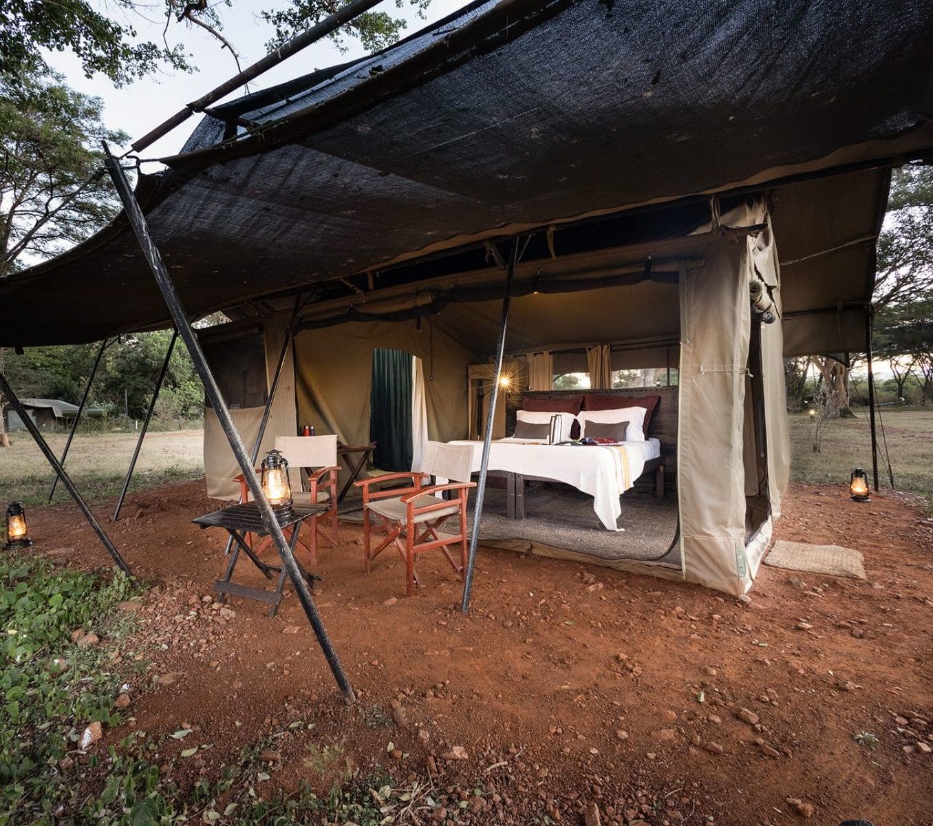 Rondreis Kenia, Basecamp Adventure, Masai Mara National Reserve, vooraanzicht tent