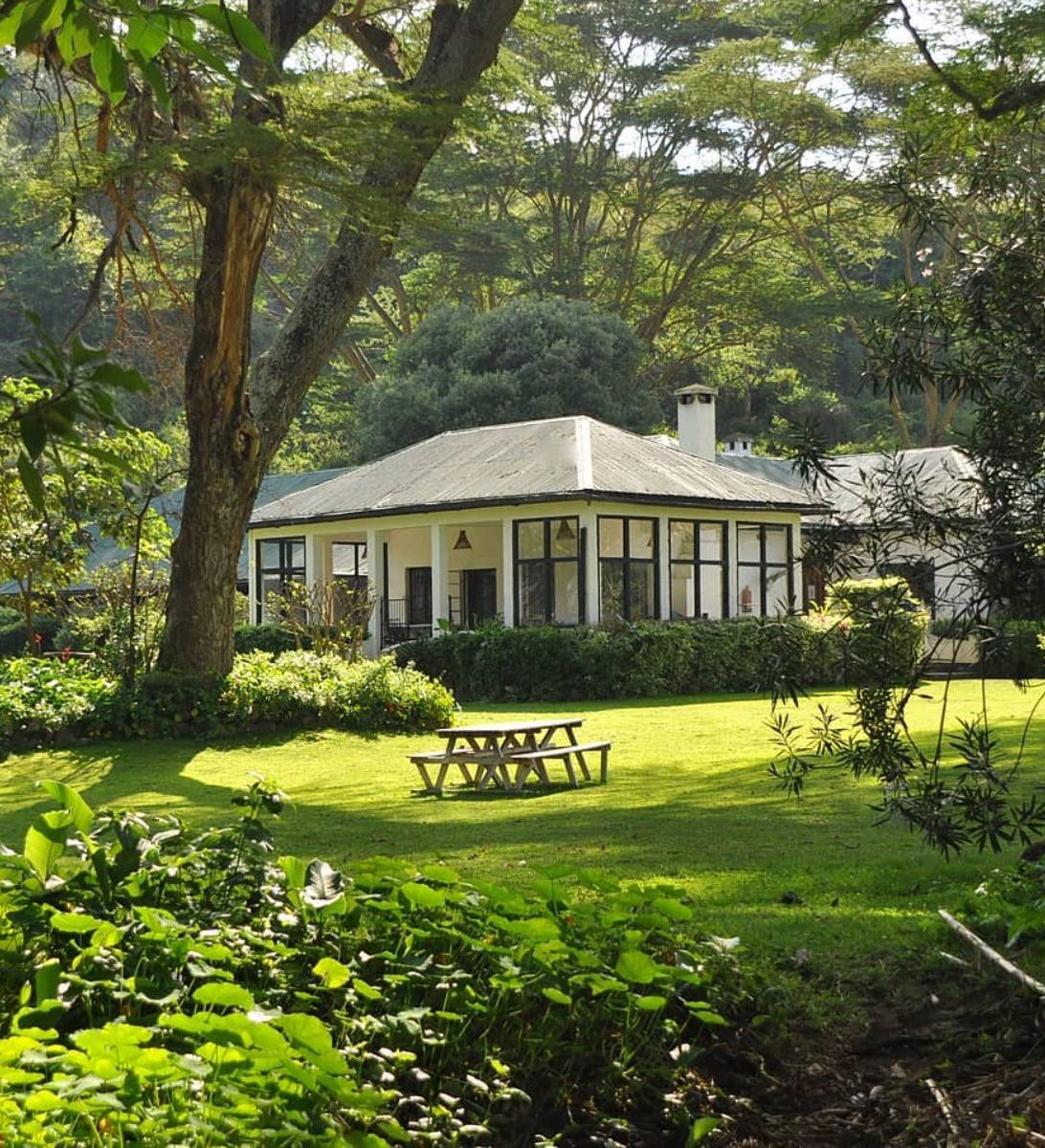 Rondreis Kenia, Lake Naivasha, Bilashaka Lodge, buitenaanzicht