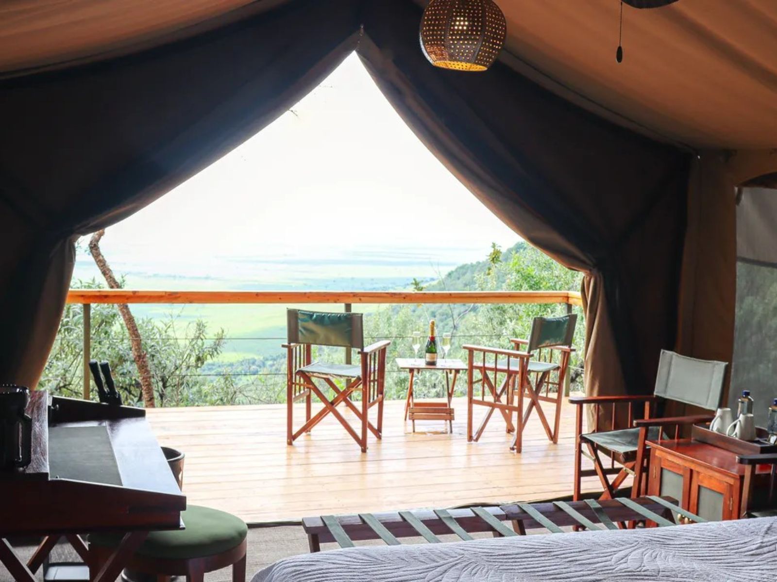 Rondreis Kenia, Masai Mara National Reserve, Mara Elatia Camp, uitzicht tent