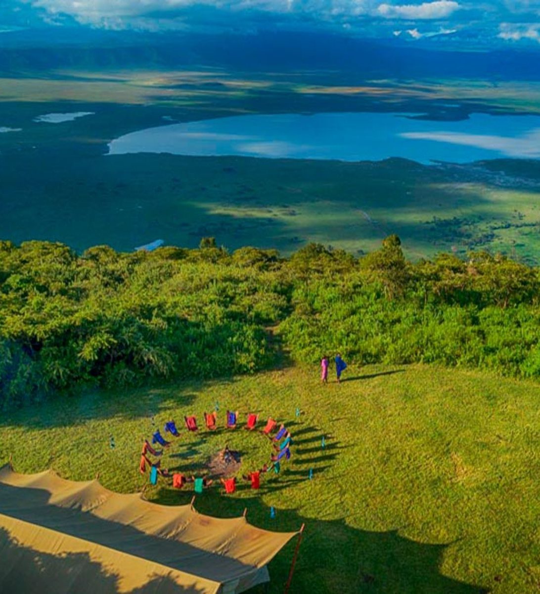 Rondreis Tanzania, Ngorongoro, Pakula Safari Camp, bovenaanzicht Rondreis Tanzania, Ngorongoro, Pakula Safari Camp, bovenaanzicht