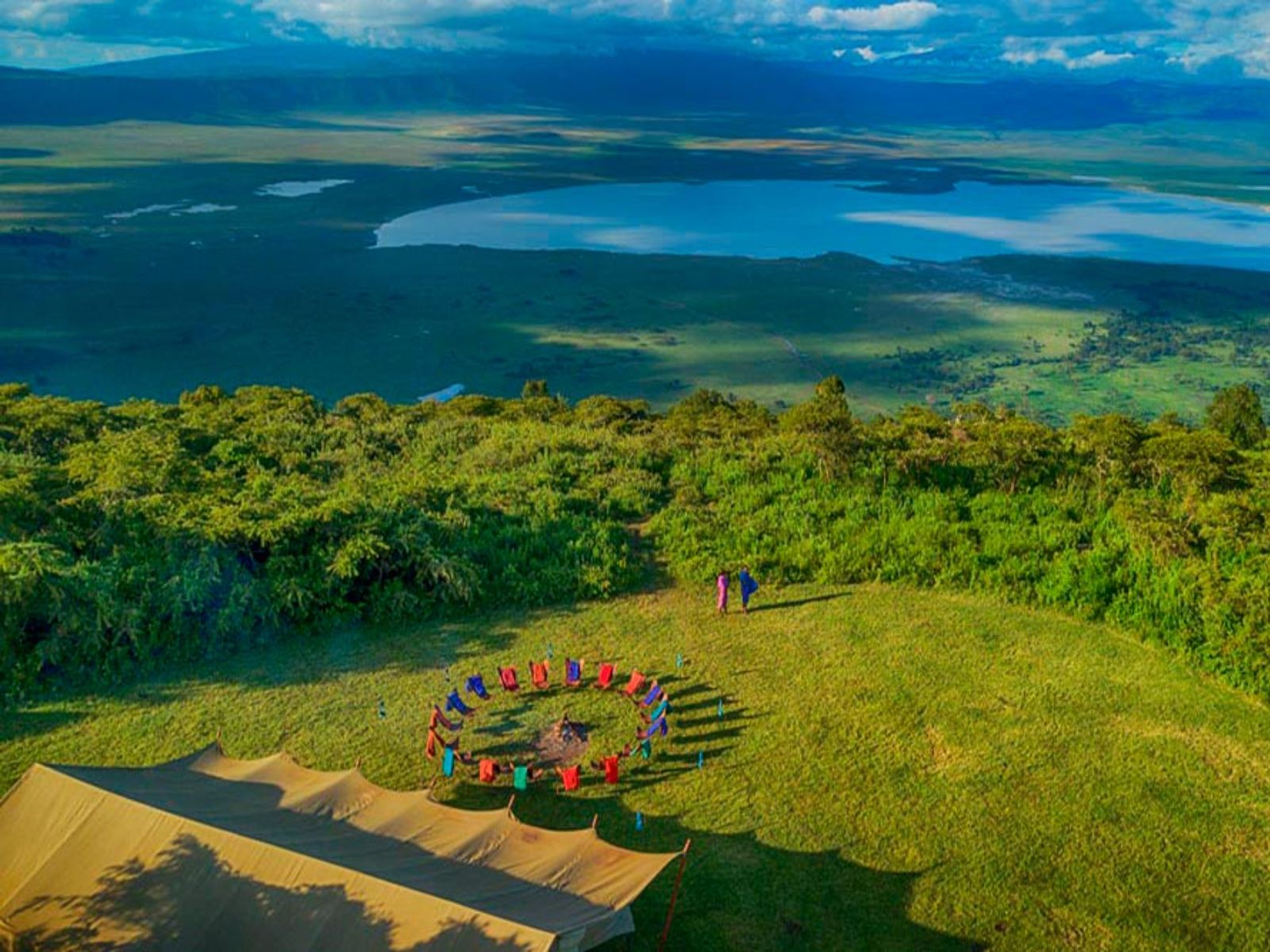 Rondreis Tanzania, Ngorongoro, Pakula Safari Camp, bovenaanzicht