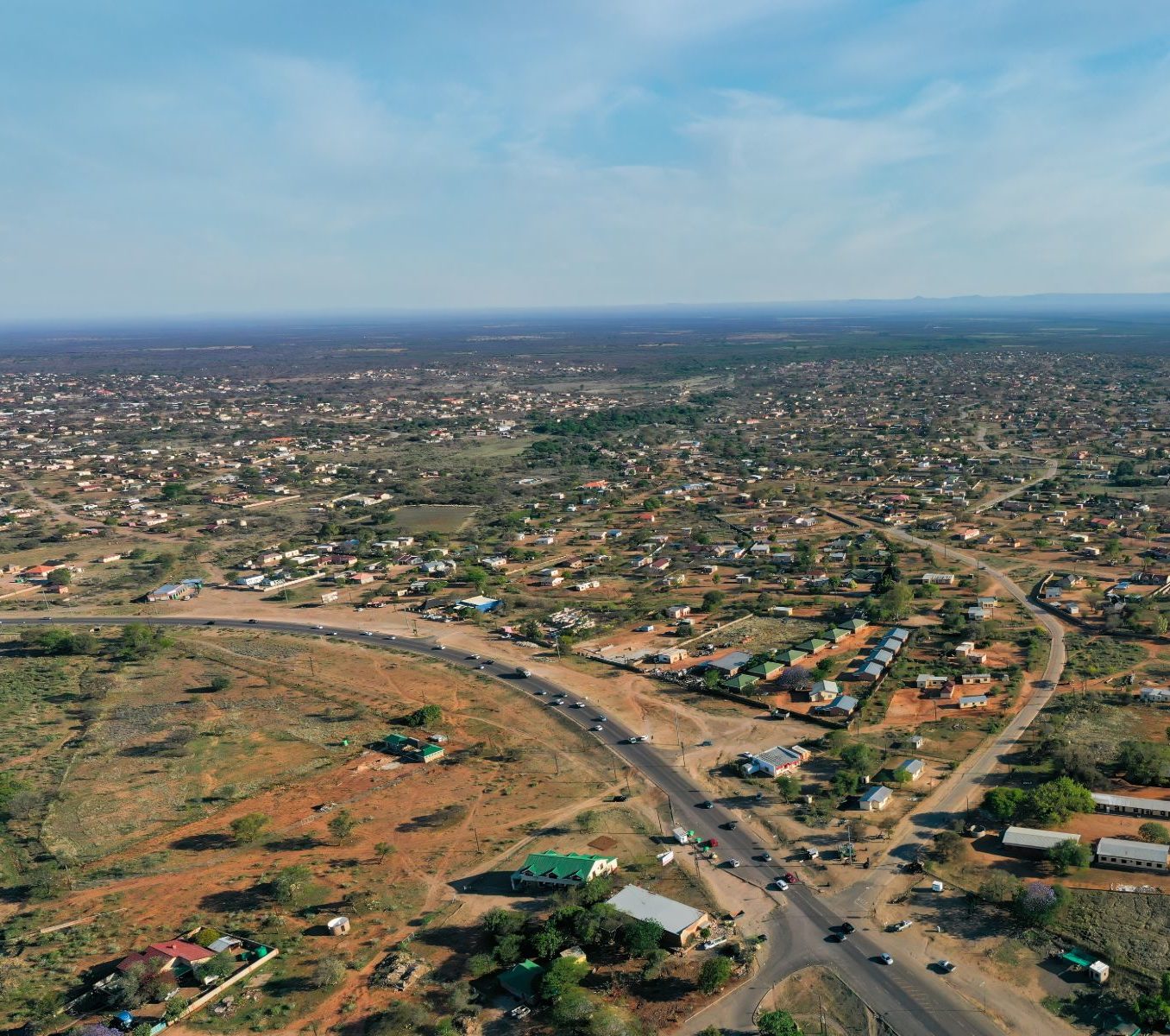 Rondreis Botswana, Serowe, bovenuitzicht van de stad