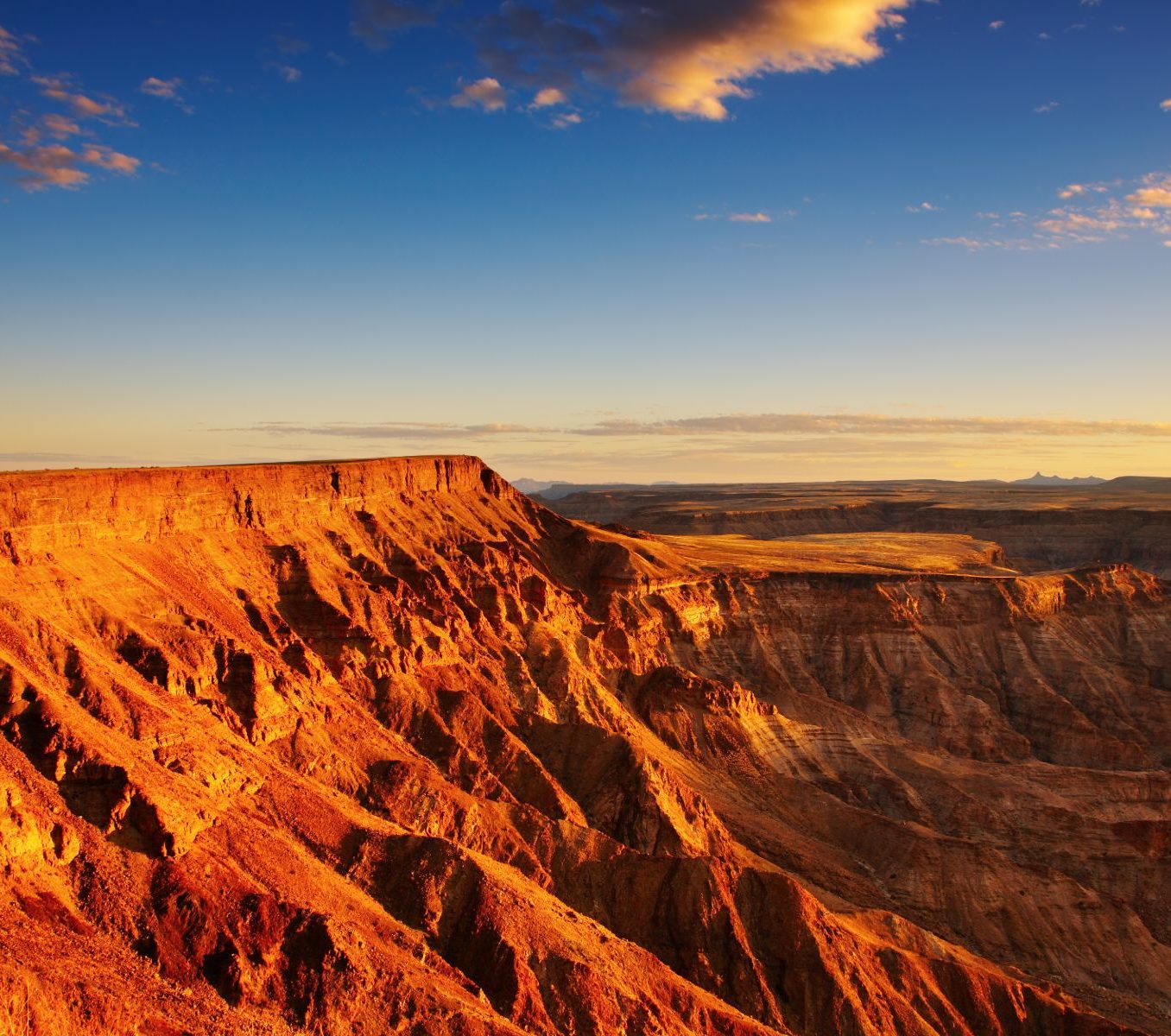 Rondreis Namibië, Fish River Canyon, uitzicht zonsondergang
