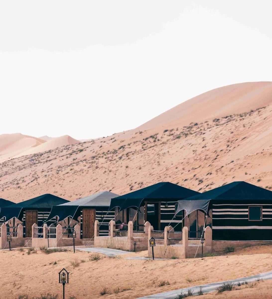 Rondreis Oman, Wahiba Sands, Thousand Nights Camp, overzicht tenten