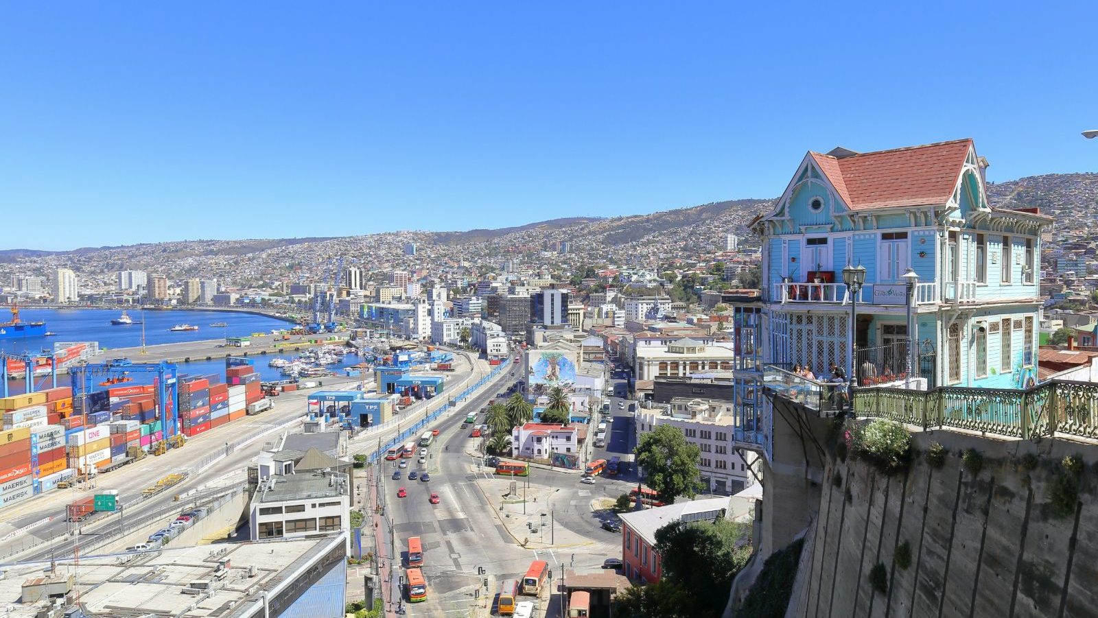 Rondreis Chili, Valparaiso, overzicht haven