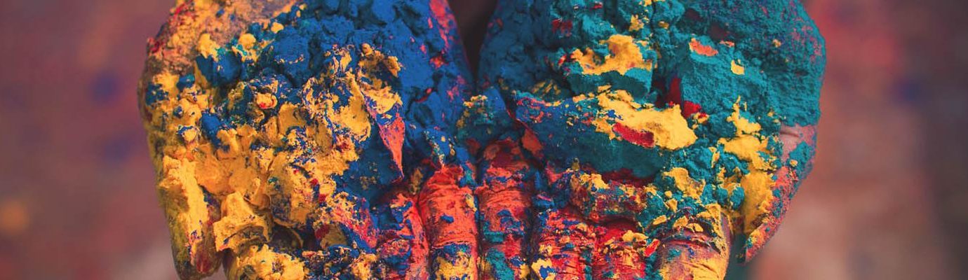 Header gekleurde handen