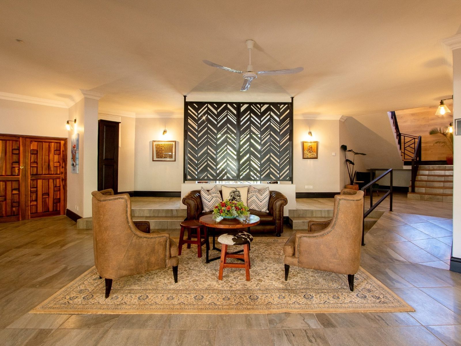Rondreis Botswana, Vic Falls, Nkosi Guest Lodge, lobby