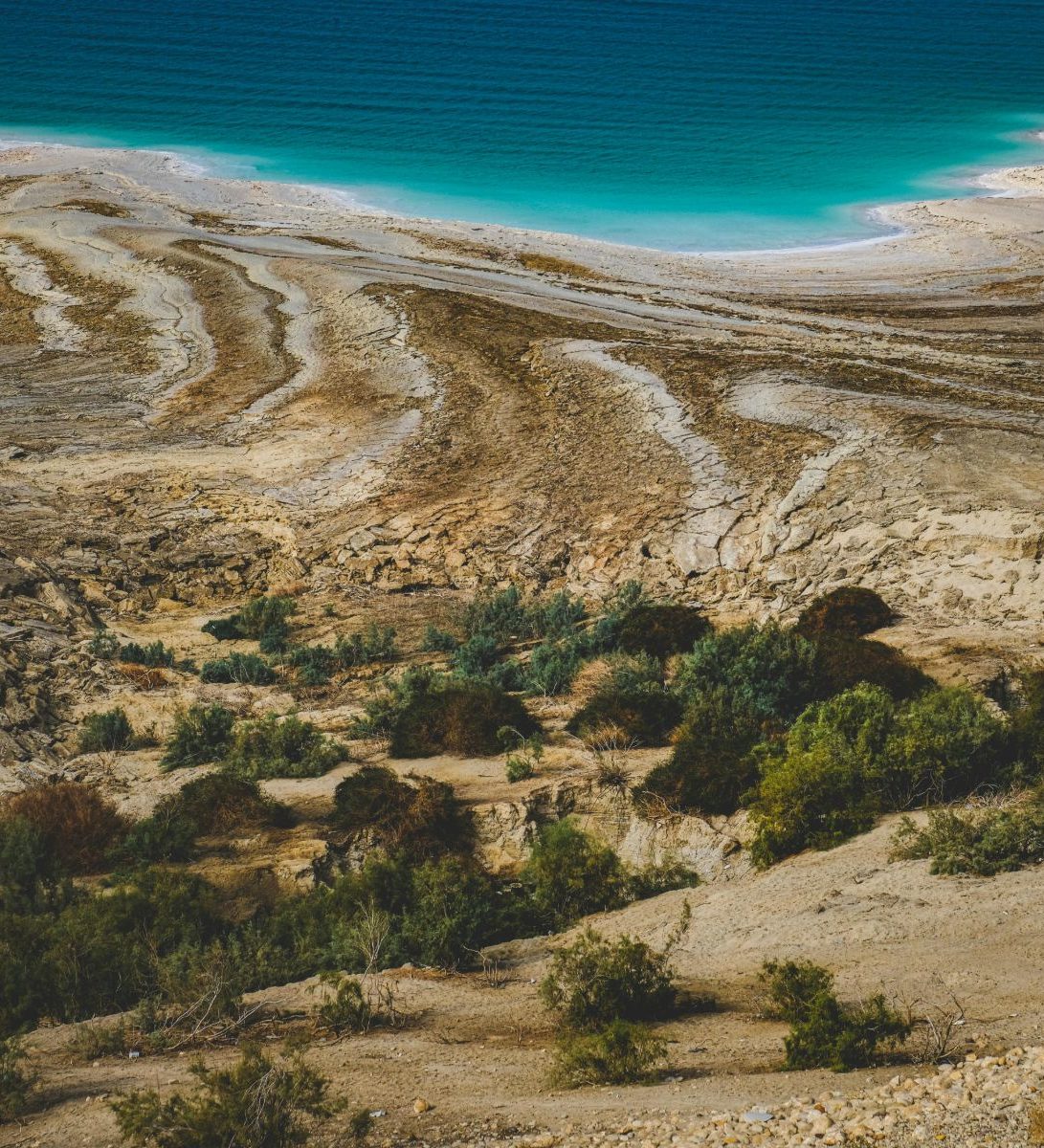 Rondreis Jordanië, Dead Sea, bovenaanzicht Rondreis Jordanië, Dead Sea, bovenaanzicht