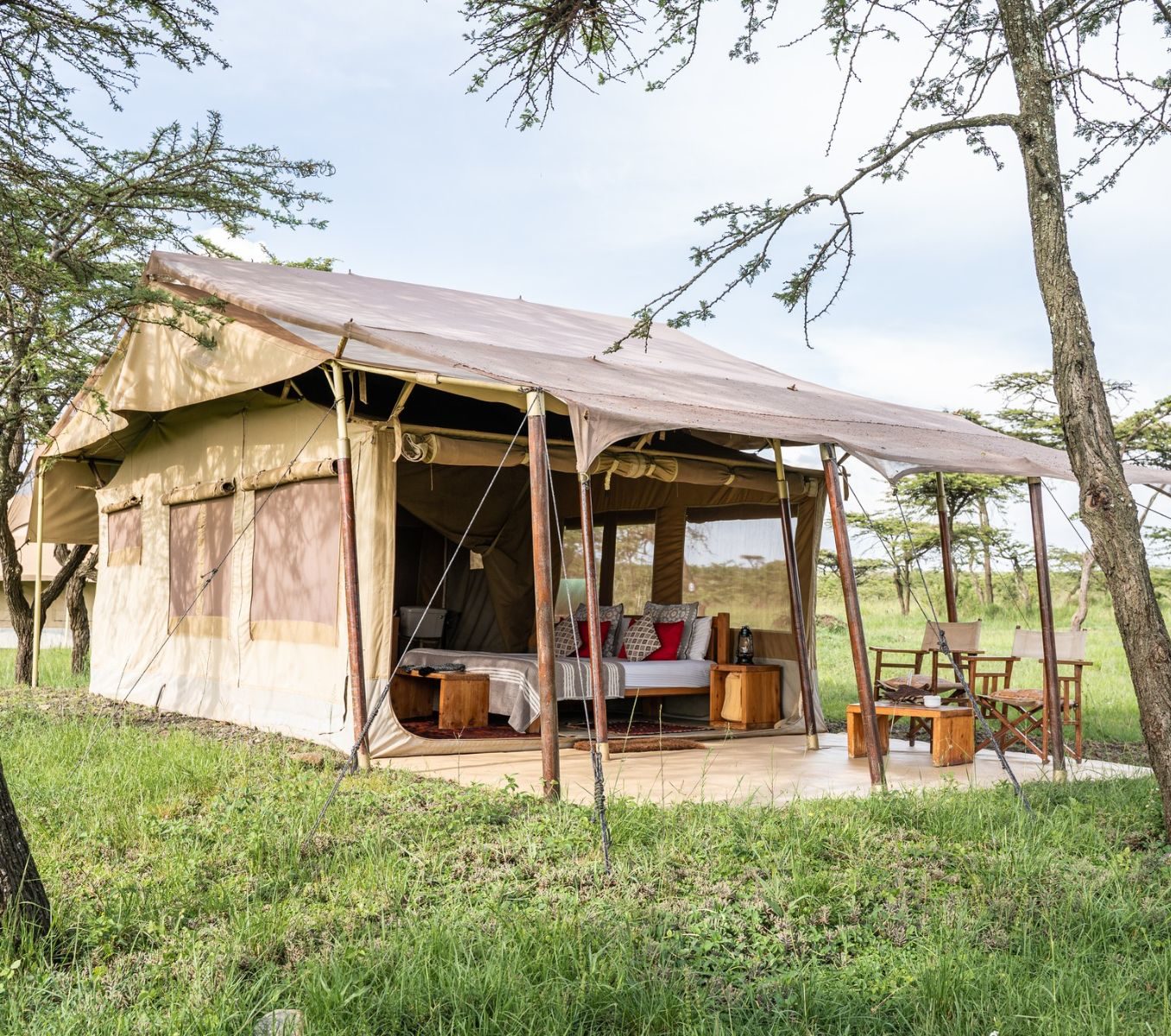 Rondreis Kenia, Masai Mara National Reserve, Kandili Camp, buitenaanzicht tent
