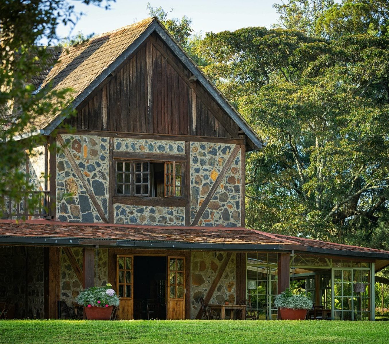 Rondreis Kenia, Nanyuki, Mukima House, buitenaanzicht verblijf