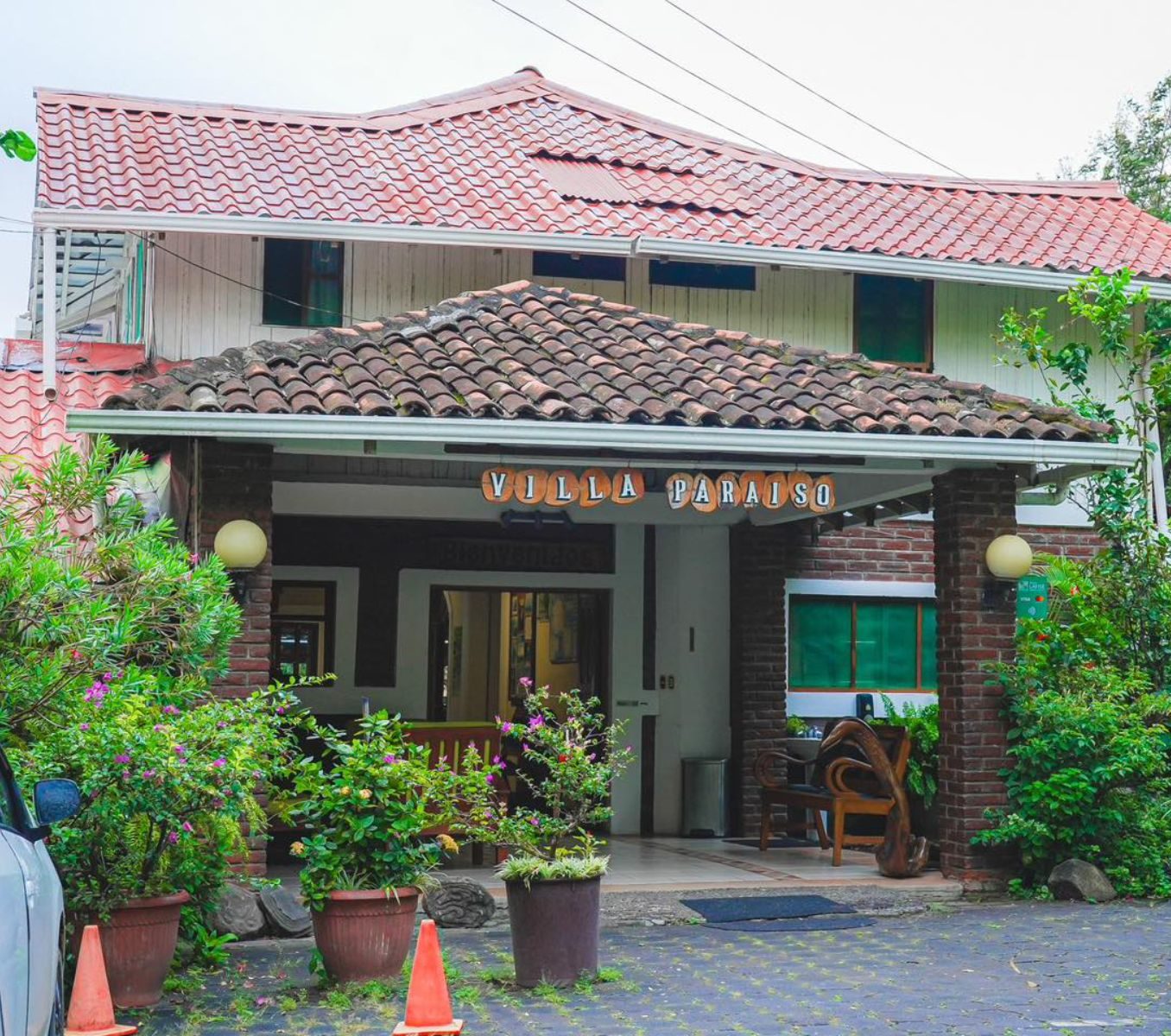 Rondreis Nicaragua, Ometepe, Hotel Villa Paraíso, buitenaanzicht