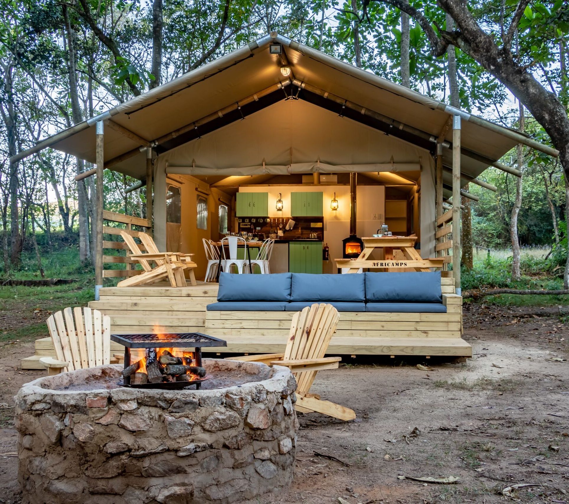 Rondreis Zuid-Afrika, Hazyview, Africamps at Mackers, buitenaanzicht tent