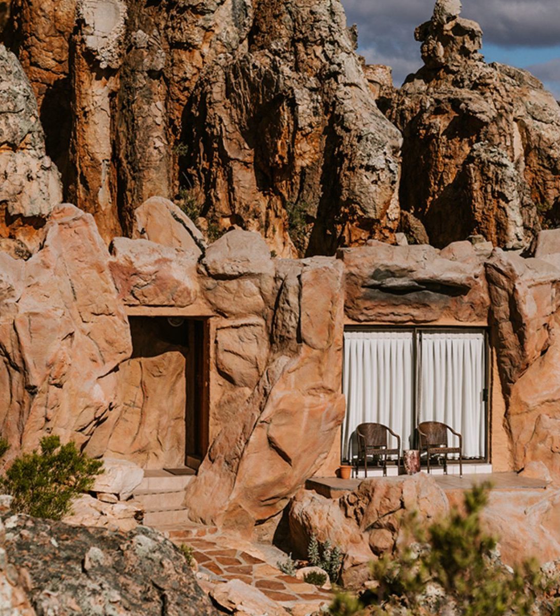Rondreis Zuid-Afrika, Kagga Kamma, Kagga Kamma Nature Reserve, cave room buitenaanzicht