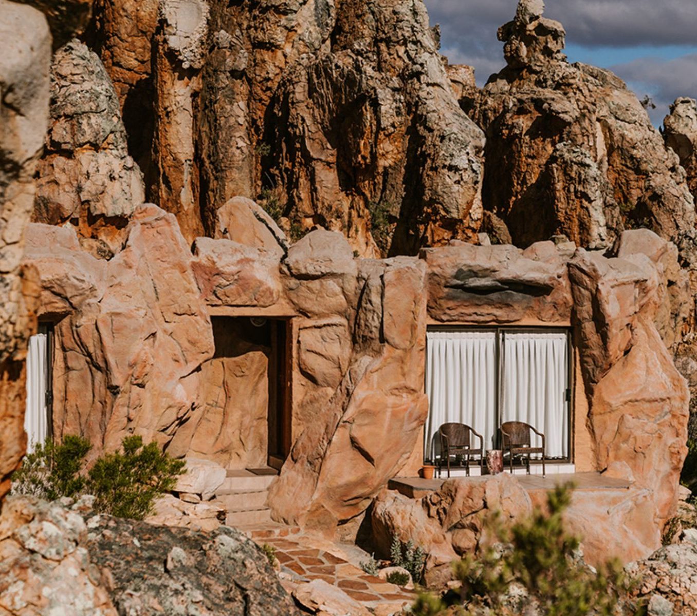 Rondreis Zuid-Afrika, Kagga Kamma, Kagga Kamma Nature Reserve, cave room buitenaanzicht