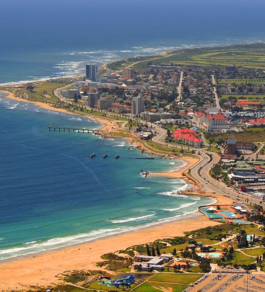 Rondreis Zuid-Afrika, Port Elizabeth, bovenaanzicht stad