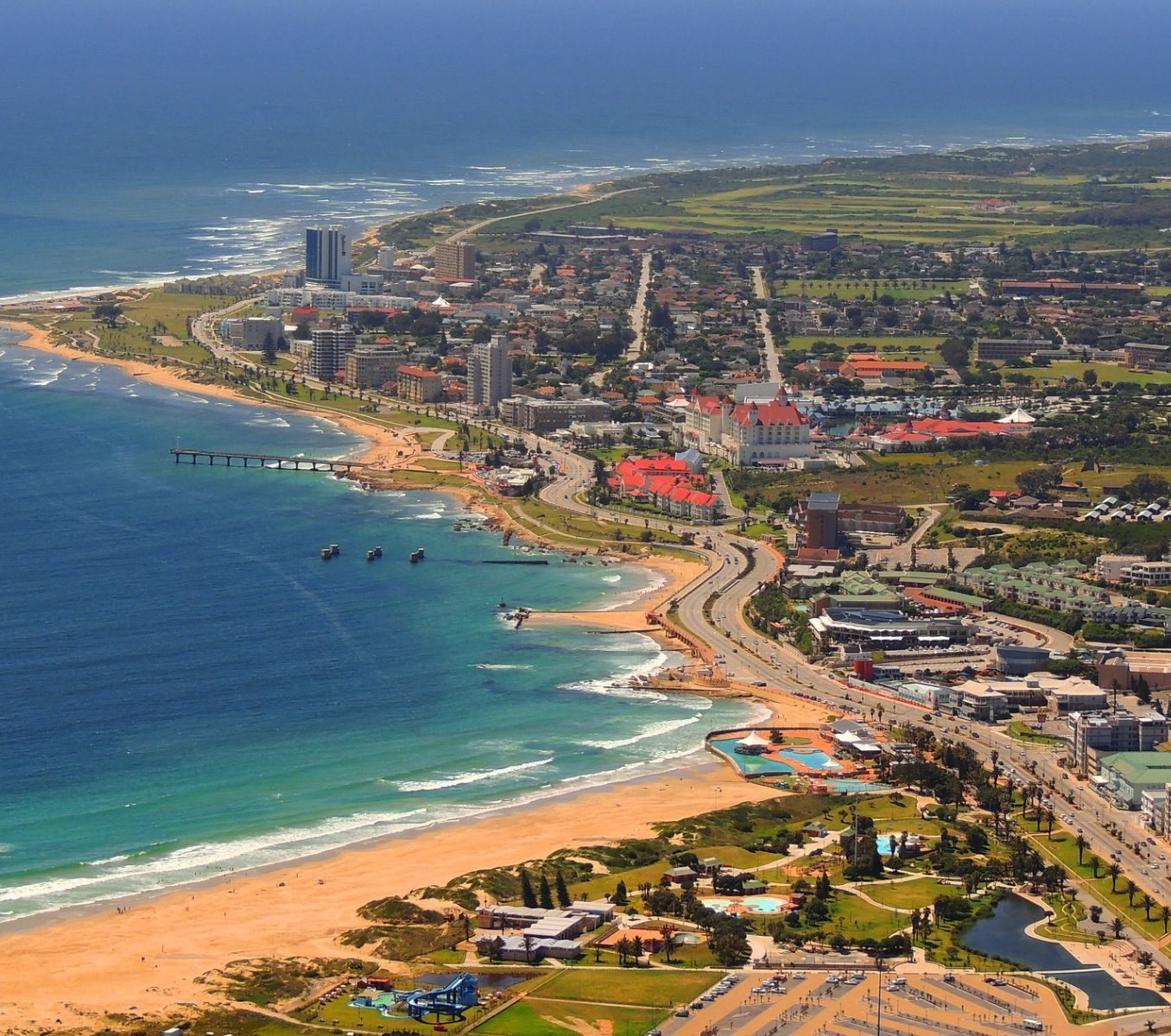 Rondreis Zuid-Afrika, Port Elizabeth, bovenaanzicht stad