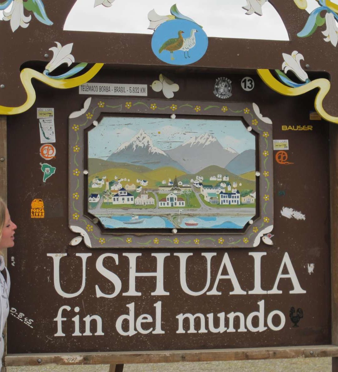 rondreis argentinie, ushuaia, einde van de wereld bord rondreis argentinie, ushuaia, einde van de wereld bord