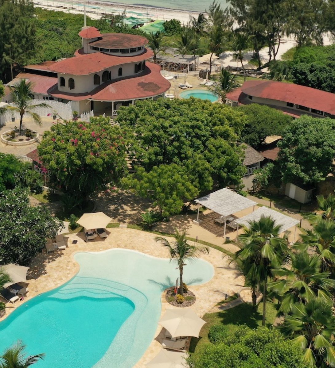 Rondreis Kenia, Watamu, Kobe Suite Resort, bovenaanzicht resort