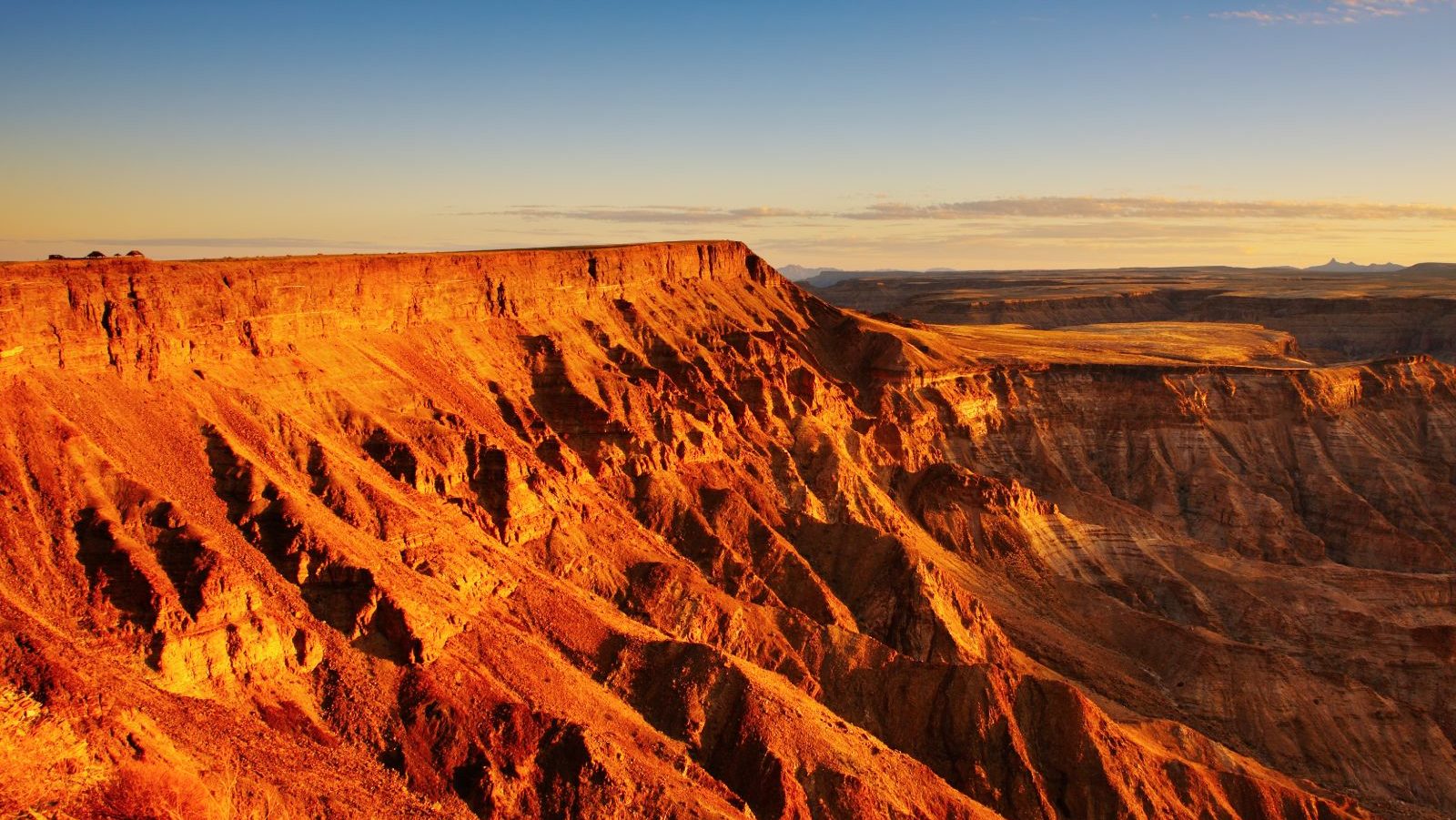 Rondreis Namibië, Fish River Canyon, uitzicht zonsondergang