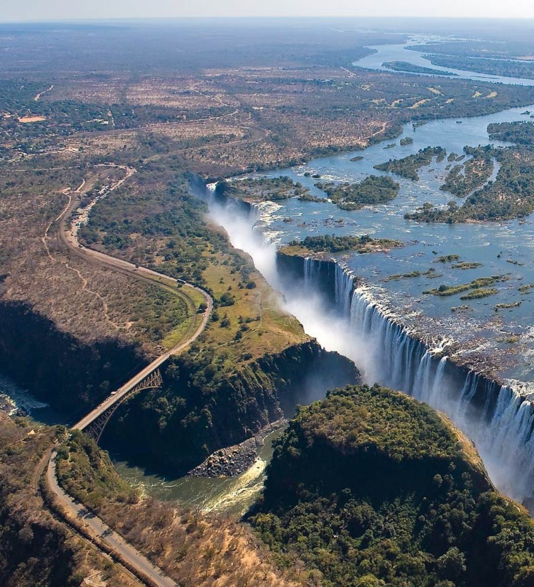 Rondreis Zimbabwe, Victoria falls, bovenaanzicht Rondreis Zimbabwe, Victoria falls, bovenaanzicht