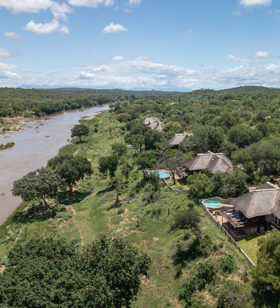 Rondreis Zuid-Afrika, Balule Game Reserve, Nyati Game Lodge, bovenaanzicht lodge