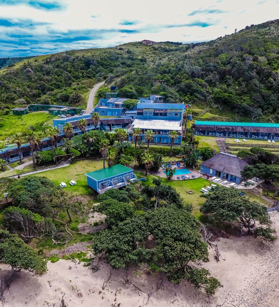 Rondreis Zuid-Afrika, Coffee Bay, Ocean View Hotel, bovenaanzicht hotel