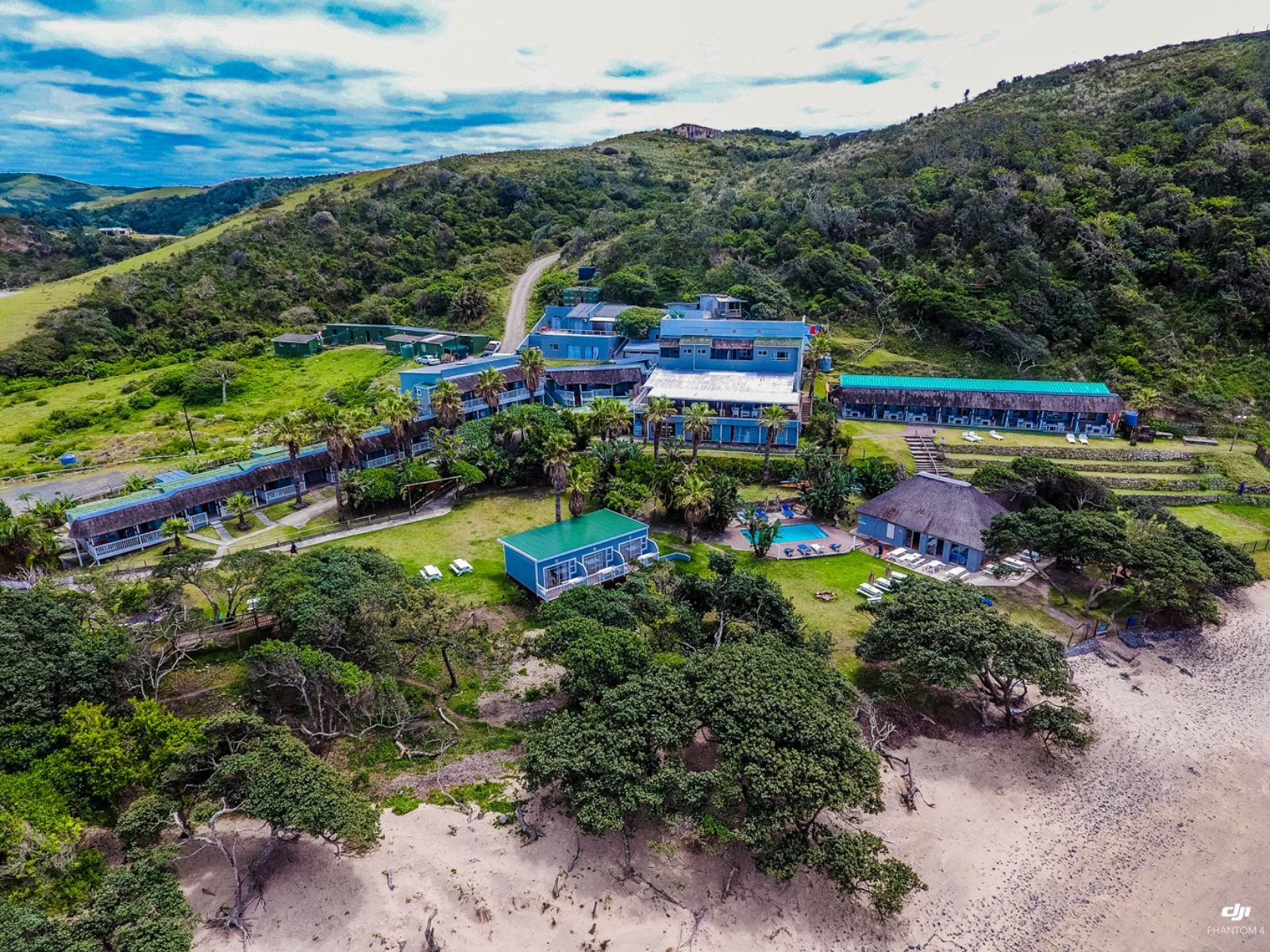 Rondreis Zuid-Afrika, Coffee Bay, Ocean View Hotel, bovenaanzicht hotel