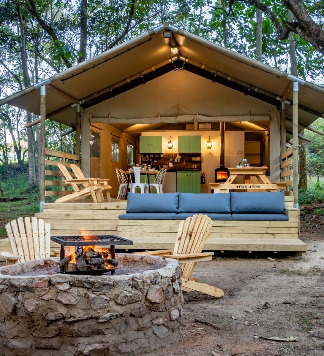 Rondreis Zuid-Afrika, Hazyview, Africamps at Mackers, buitenaanzicht tent
