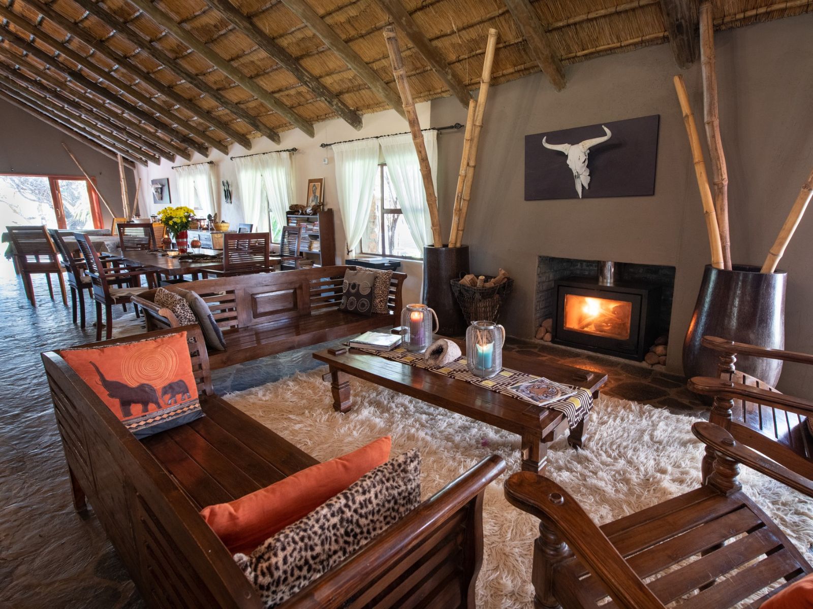 Rondreis Zuid-Afrika, Hoedspruit, Blyde River Wilderness lodge, gezamenlijke ruimte