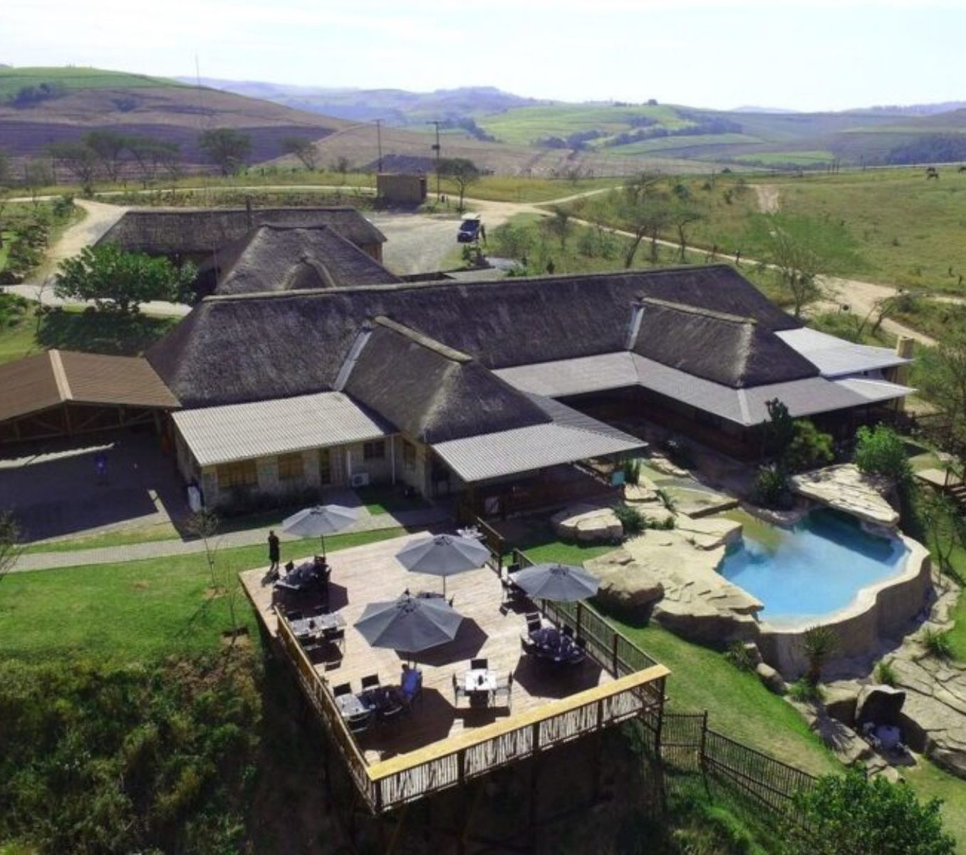 Rondreis Zuid-Afrika, Umhlanga, Rain Farm Game Lodge & Spa, bovenaanzicht Rain Farm