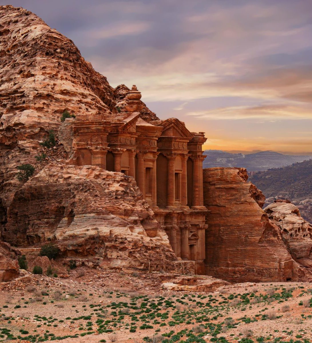 rondreis jordanie petra uitzicht bij zonsopkomst rondreis jordanie petra uitzicht bij zonsopkomst